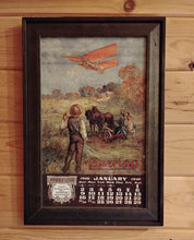 Load image into Gallery viewer, 1910 Deering January Framed Calendar Poster
